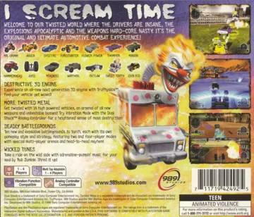 Twisted Metal 3 (US) box cover back